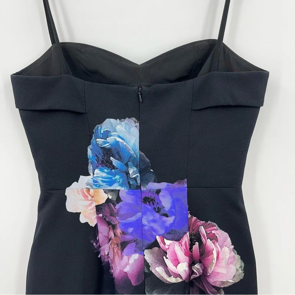 Black Halo 0 Clover Floral Black Sheath Dress 0231 Amoretti floral midi